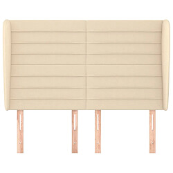 Avis Maison Chic Tête de lit scandinave avec oreilles,meuble de chambre Crème 147x23x118/128 cm Tissu -MN55827