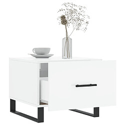 Avis vidaXL Table basse blanc brillant 50x50x40 cm bois d'ingénierie