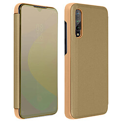 Avizar Housse Xiaomi Mi 9 Lite Étui Clapet translucide Design Miroir Support Vidéo Or 