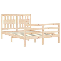 Acheter Vidaxl Cadre de lit avec tête de lit 140x190 cm bois massif