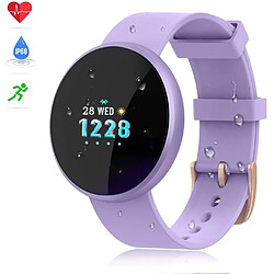 Chrono Montre Connectée , Smartwatch Femme Hommes Moniteur de fréquence Cardiaque, IP69 étanche Réveil Automatique écran Montre Connectée téléphone Mobile pour iPhone Android ,Purple