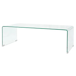 Maison Chic Table basse pour salon | Table à café 98x45x30 cm Verre trempé Transparent -GKD18687