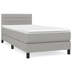 Maison Chic Lit Adulte - Lit simple Lit à sommier tapissier avec matelas moelleux - Meuble de Chambre - Gris clair 100x200cm Tissu -MN32210