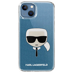 Coque paillettes Karl Lagerfeld iPhone 13 Mini avec Icone Karl transparent