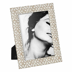 BigBuy Home Cadre photo Blanc Beige Polyrésine 20,3 x 2,3 x 25,4 cm