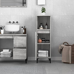 Avis Maison Chic Armoire salle de bain,Meuble de rangement de salle de bain,Meuble haut sonoma gris 30x30x100 cm -GKD831713