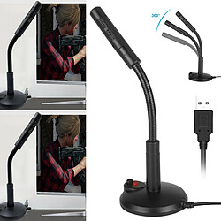 Acheter Universal USB micro flexible stand bureau enregistrer microphone pc bureau ordinateur portable noir