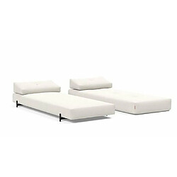 Avis Inside 75 Méridienne design SIGMUND INDU Vivus, Dusty Off White convertible lit 160*200 cm pieds Acier noir