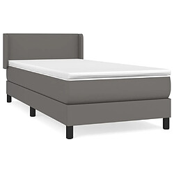 Maison Chic Lit Adulte - Lit simple Lit à sommier tapissier avec matelas moelleux - Meuble de Chambre - Gris 80x200 cm Similicuir -MN81273