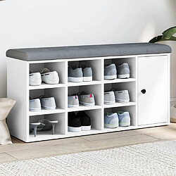 Maison Chic Banc à chaussures | Meuble de rangement à chaussures Meuble d'Entrée blanc 102x32x50 cm bois d'ingénierie -MN55640