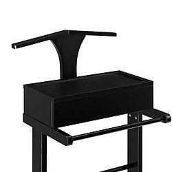 Helloshop26 Valet de chambre avec boîte ouvrable avec 4 poches 43,5 x 34,5 x 110 cm MDF et arole noir 03_0004521