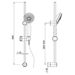 Kiamami Valentina DOUCHE COULISSANTE 3 JETS AVEC SAVON ET BARRE DE SUPPORT RÉGLABLE