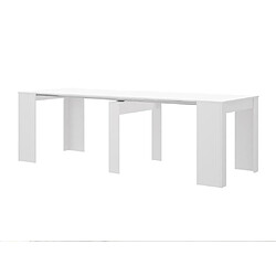 Avis Vente-Unique Console table extensible 10 couverts - 4 rallonges - Blanc - ONEGA