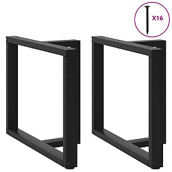 Acheter vidaXL Pieds de table à manger forme de T 2 pcs noir 100x35x(72-73) cm