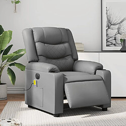 Maison Chic Fauteuil Relax pour salon, Fauteuil de massage inclinable électrique gris similicuir -GKD36142