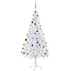 vidaXL Arbre de Noël artificiel pré-éclairé/boules 180 cm 620 branches