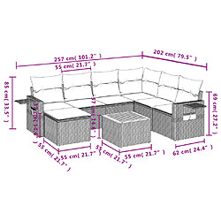 Avis Maison Chic Ensemble Tables et chaises d'extérieur 8 pcs avec coussins,Salon de jardin noir résine tressée -GKD221971