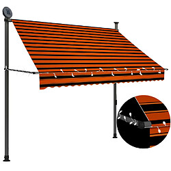 Maison Chic Auvent manuel rétractable,Store manuel de porte avec LED 200 cm Orange et marron -GKD54309