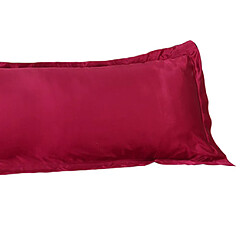 Avis Taie d'oreiller de plein corps de luxe solide en soie de luxe de couleur rouge 48x120cm