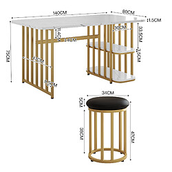 Avis KOMHTOM Ensemble de table à manger rétractable pliable (avec table à manger, 4 chaises), 120 * 80 * 75cm, chêne blanc