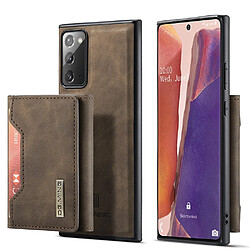 Dg.Ming Coque en TPU + PU avec béquille magnétique à trois volets café pour votre Samsung Galaxy Note 20