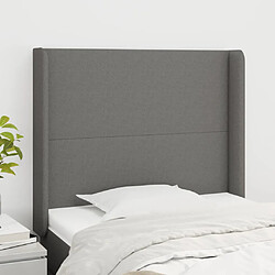 vidaXL Tête de lit avec oreilles Gris foncé 93x16x118/128 cm Tissu