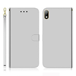 Wewoo Housse Coque Pour Huawei Y5 2019 / Honor 8s Étui en cuir imitation miroir à surface horizontale avec support et fentes cartes et portefeuille et lanière argent