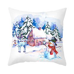 Acheter P136 4PCS 45 * 45cm Christmas Snowman Motif Taie d'oreiller Maison de vacances Décoration Couverture Canapé Coussin Coussin Chambre à la Chambre Taie d'oreiller