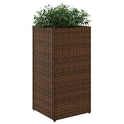 Avis vidaXL Jardinières 2 pcs marron 30x30x60 cm résine tressée