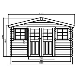 Solid Abri de jardin en bois double porte 10 m² Dole