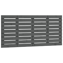 vidaXL Tête de lit murale Gris 141x3x63 cm Bois massif de pin