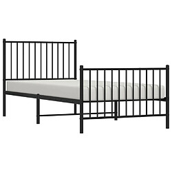 Avis vidaXL Cadre de lit métal sans matelas avec pied de lit noir 90x200 cm