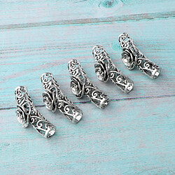 5x Viking Perles Cheveux Barbes Décors Bracelet Pendentif Bijoux DIY 4.2 X 1.5 Cm