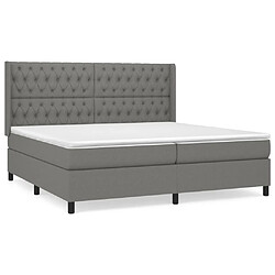 Maison Chic Lit Adulte - Lit simple Lit à sommier tapissier avec matelas moelleux - Meuble de Chambre - Gris foncé 200x200cm Tissu -MN40918