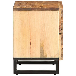 Avis vidaXL Table de chevet 40x34x46 cm bois de manguier massif brut