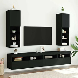 Avis Maison Chic Meuble TV avec lumières LED, Banc TV pour salon, Meuble de rangement noir 30,5x30x102 cm -GKD81050