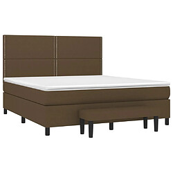 Avis Maison Chic Structures de lit + matelas,Lit à sommier tapissier avec matelas Marron foncé 180x200 cm -MN12237