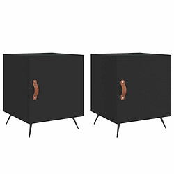 Maison Chic Lot de 2 Tables de chevet - Tables de Nuit noir 40x40x50 cm bois d’ingénierie