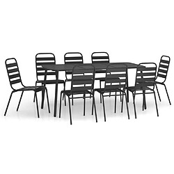 Maison Chic Ensemble de salle à manger de jardin 9 pcs,Table et chaises d'extérieur pour relax anthracite acier -GKD624697