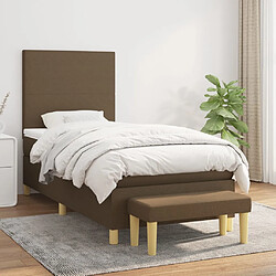 vidaXL Sommier à lattes de lit avec matelas Marron foncé 100x200 cm