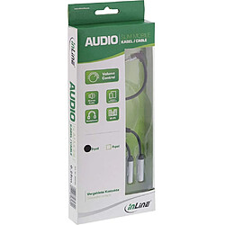 InLine 99253A Câble audio en Y Jack 3,5 mm vers 2 prises jack BU avec contrôle du volume 0,25 m