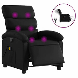 Maison Chic Fauteuil Relax pour salon, Fauteuil de massage inclinable électrique noir similicuir -GKD13483