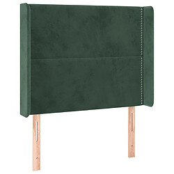 vidaXL Tête de lit avec oreilles Vert foncé 103x16x118/128 cm Velours