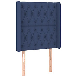 Maison Chic Tête de lit scandinave avec oreilles,meuble de chambre Bleu 83x16x118/128 cm Tissu -MN13281