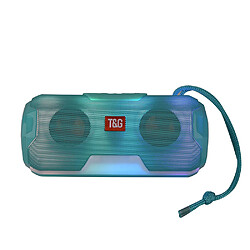 Universal Haut-parleur Bluetooth LED lumière sans fil portable double haut-parleur Subwoofer DJ Box DJ Boîte à son haut-parleurs étanche FM Radio | Haut-parleurs portatifs (Bleu)