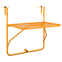 vidaXL Table de balcon Jaune 60x40 cm Acier