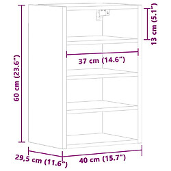 vidaXL Armoire suspendue chêne fumé 40x29,5x60 cm bois d'ingénierie pas cher