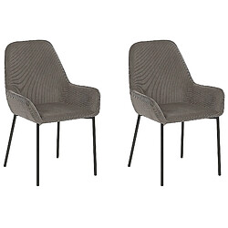 Acheter Beliani Chaise de salle à manger LOVERNA Set de 2 Gris