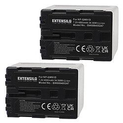 Vhbw EXTENSILO 2x Batteries compatible avec Sony DCR-TRV140, DCR-TRV17, DCR-TRV18, DCR-TRV19 appareil photo, reflex numérique (4800mAh, 7,2V, Li-ion)