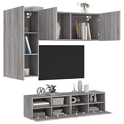 vidaXL Unités murales TV 4 pcs sonoma gris bois d'ingénierie